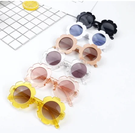 Детские солнцезащитные очки 2-6 лет, детские солнцезащитные очки с круглым цветком, детские Спортивные солнцезащитные очки для девочек и мальчиков, модные очки