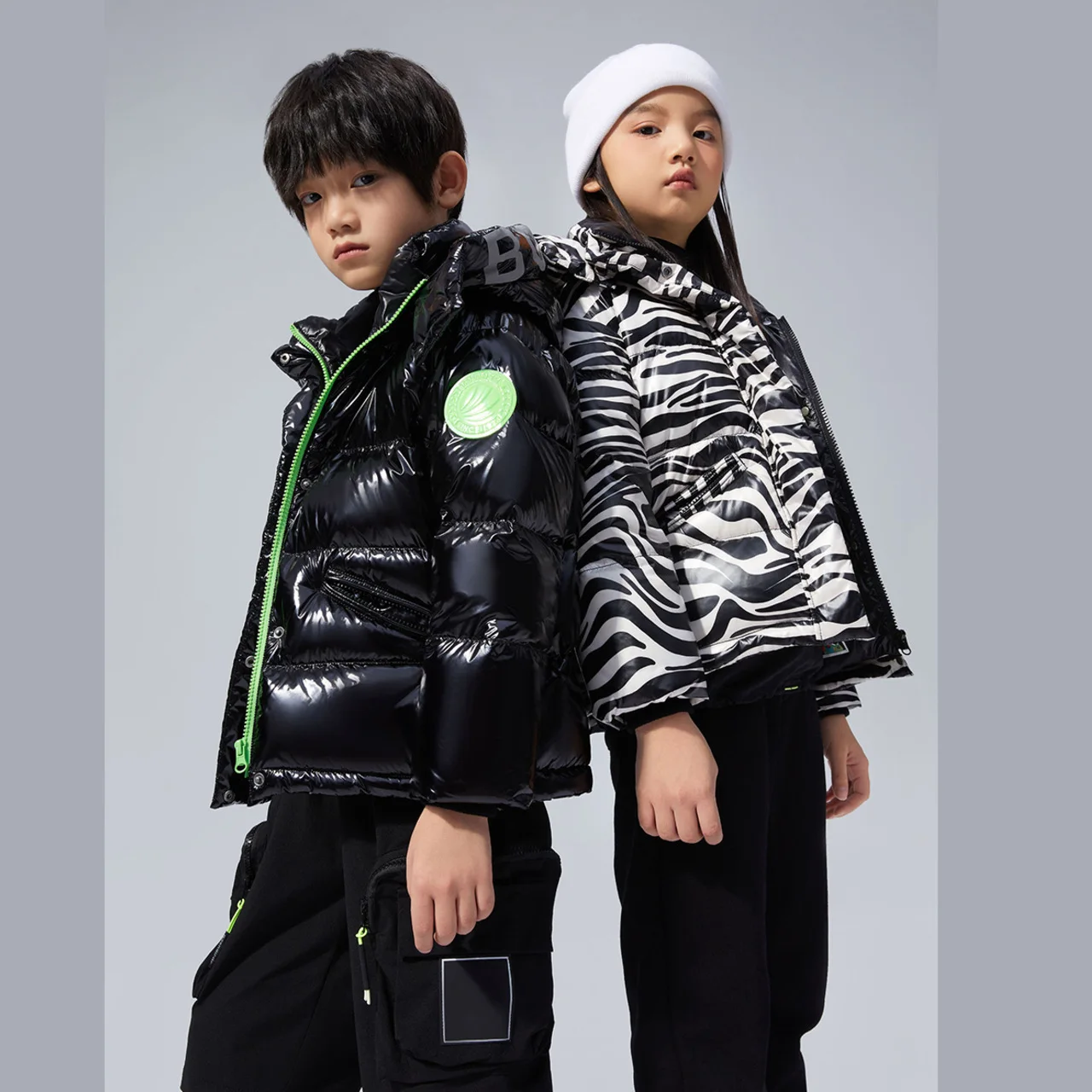 BOSIDENG Детская пуховая куртка для детей, куртка для мальчиков и девочек, теплая куртка с капюшоном, модная теплая зимняя куртка, легкий вес T10143140