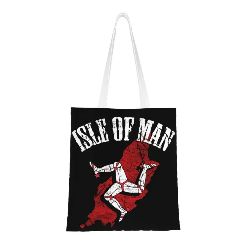 Модная сумка для покупок с флагом острова Мэн, холщовая сумка для покупок в продуктовых магазинах, наплечная сумка для покупок