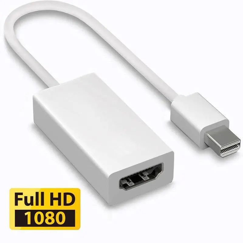Мини-дисплейный порт, совместимый с кабелем-адаптером DP-HDMI, с разрешением 1080p для ПК, ноутбука Macbook Pro Air