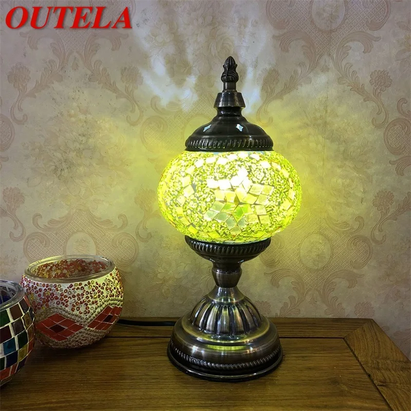 OUTELA Ретро экзотическая настольная лампа Романтический креативный светодиодный настольный светильник для дома, гостиной, прикроватной тумбочки в спальне
