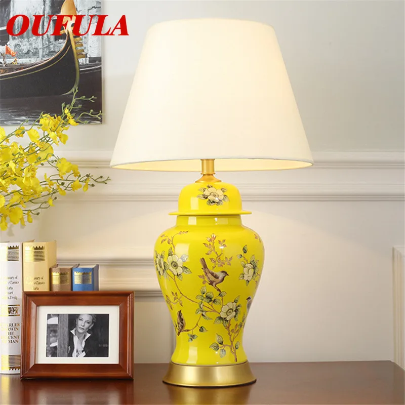 ЯРКИЕ керамические настольные лампы, Роскошная современная ткань для фойе, гостиной, офиса, креативной спальни, отеля