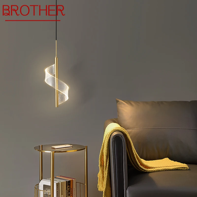 Латунная подвесная люстра BROTHER LED 3 цвета Золотые Медные подвесные светильники для современного дома гостиной спальни