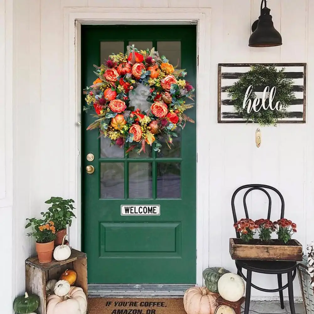 Осеннего венка Тонкое мастерство, Подвешенный вручную, Легкий, реалистичный Внешний вид, украшение для дома, Многоразовая входная дверь
