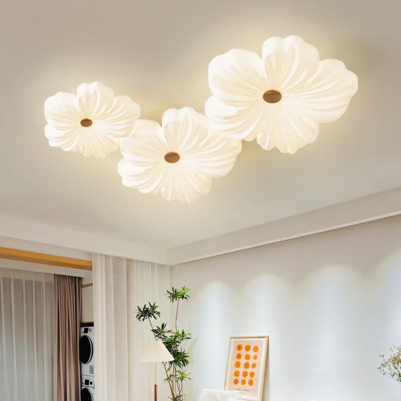 Атмосферный светодиодный потолочный светильник для гостиной, современный потолочный светильник для спальни, простой Популярный светильник с цветами, светильники для зала