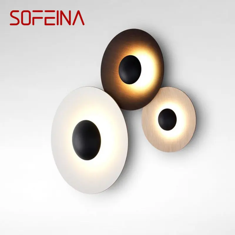 Круглый настенный светильник SOFEINA в скандинавском стиле, алюминиевый Современный модный светильник-бра, Новый дизайн для спальни, Креативный