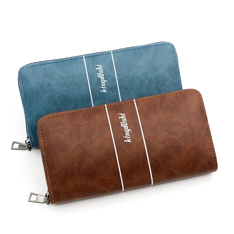 Корейская версия мужского длинного кошелька Новая повседневная сумка на молнии с большим вместительным карманом для нескольких карт, сумка-клатч, роскошный кошелек