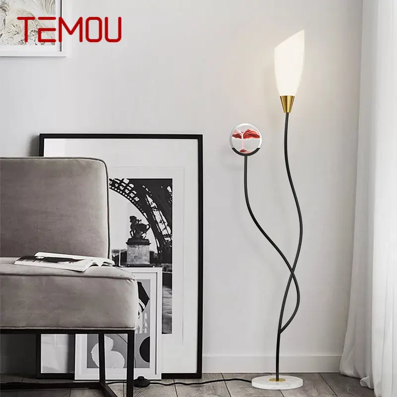 Современные торшеры TEMOU в форме песочных часов, светодиодные, 3 цвета, Креативные Стандартные светильники, Декор для дома, гостиной, Спальни