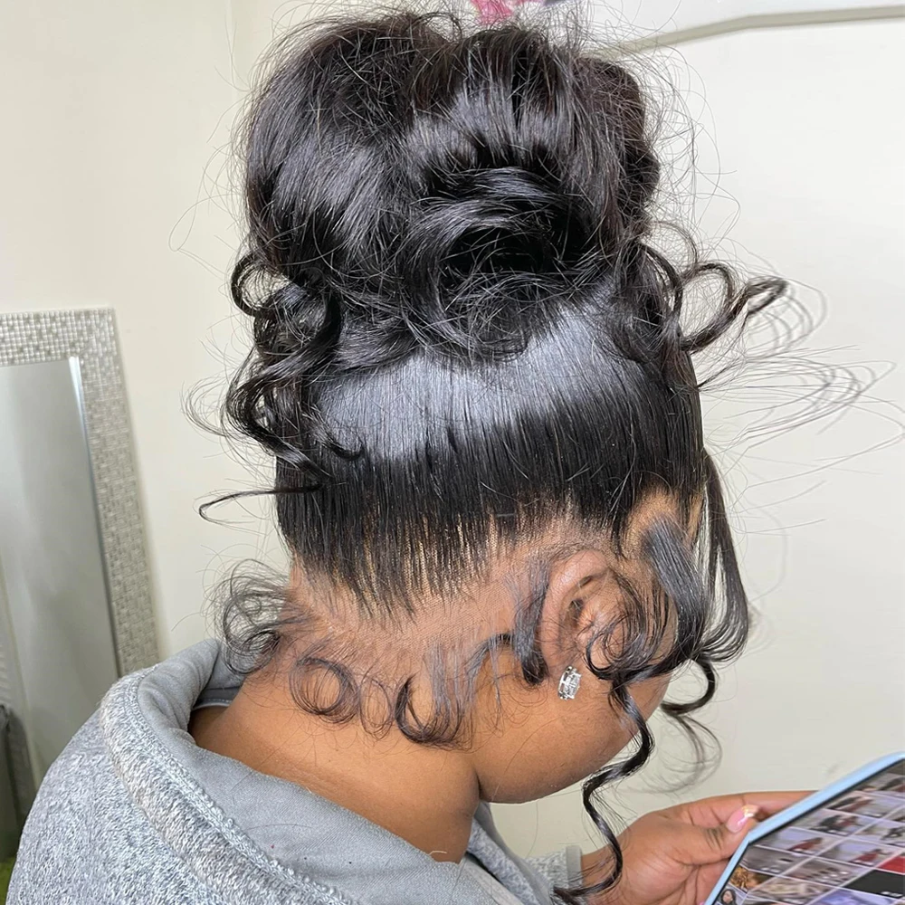 Объемные волнистые парики из человеческих волос 360 Полнокровный кружевной парик 13x4 Hd, кружевной Фронтальный парик, Бразильская волна воды, кружевные Фронтальные парики из человеческих волос для женщин