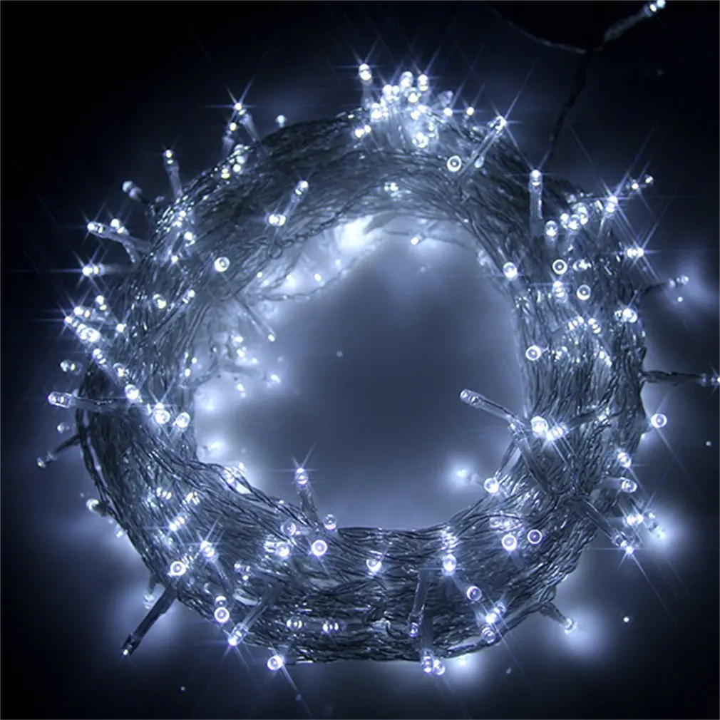 (Поставляется из DE) 500 светодиодных 52-метровых белых гирлянд Fairy Lights 8 режимов для вечеринки в Рождественском саду Водонепроницаемый IP44
