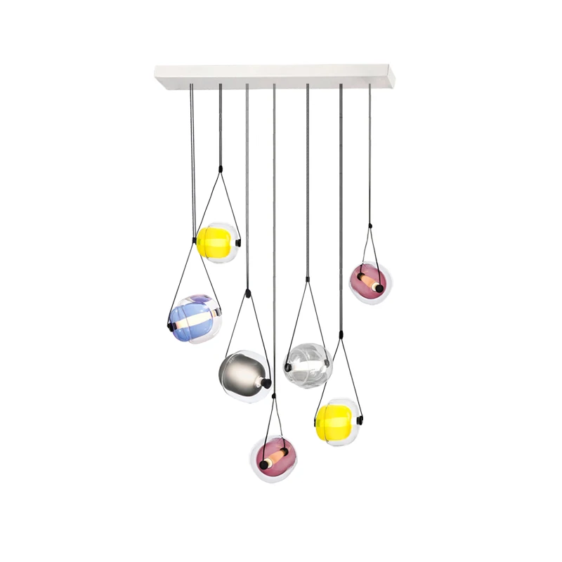 2023 Модный домашний декор с регулируемой яркостью LED Glass Art Lustre Подвесные светильники Подвесной светильник Lampen для столовой