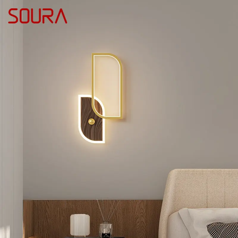 Современный настенный светильник SOURA для помещений, светодиодный винтажный креативный простой светильник-бра для дома, гостиной, спальни, коридора