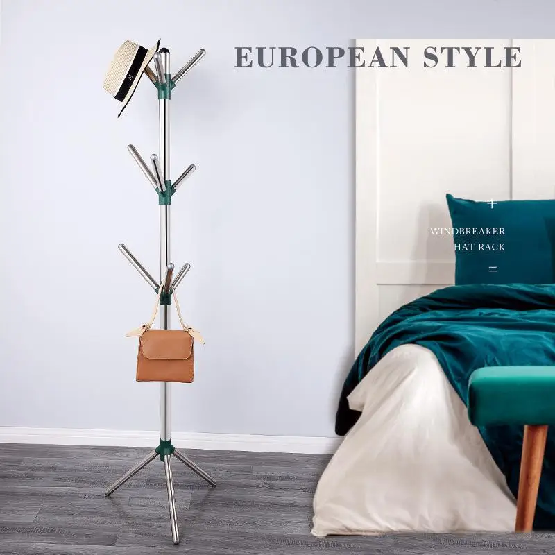 Простая вешалка для одежды из нержавеющей стали в спальне, креативный стиль, ретро-светильник, роскошь от пола до потолка