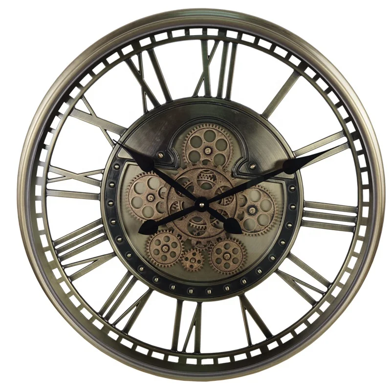 TT1175 Amazon горячие продажи большие настенные часы с римскими цифрами в фермерском доме, полоски из нержавеющей стали, старые часы 21 дюйм