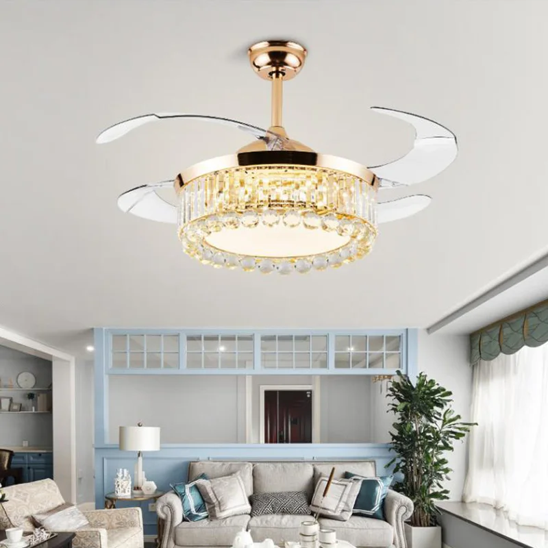 42-дюймовый потолочный вентилятор Nordic luxury decorative fan lamp home decro потолочный вентилятор хрустальный потолочный вентилятор со светодиодной подсветкой с затемнением