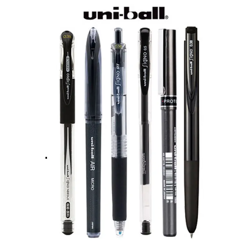 Гелевые Ручки UNI Uniball Pen Set 0,5 / 0,38 мм Черные Тестовые Ручки Для Печати Для Канцелярских Принадлежностей Для Офиса и Школьников