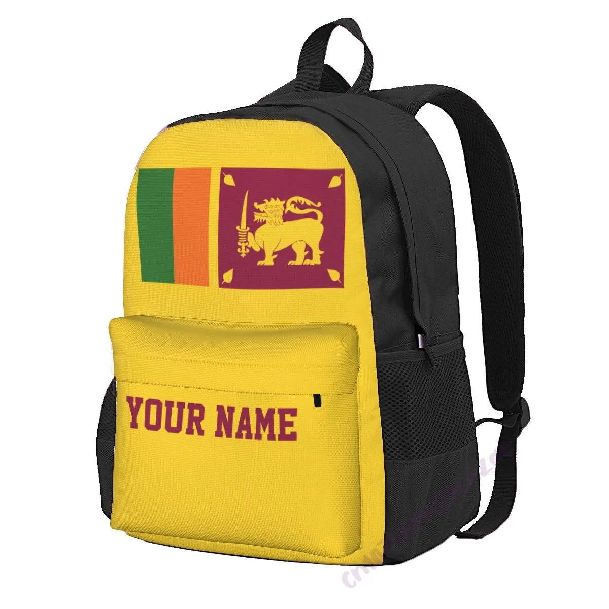 Пользовательское название Рюкзак из полиэстера с флагом Шри-Ланки для мужчин и женщин, Дорожная сумка, Повседневные студенческие походы, Кемпинг
