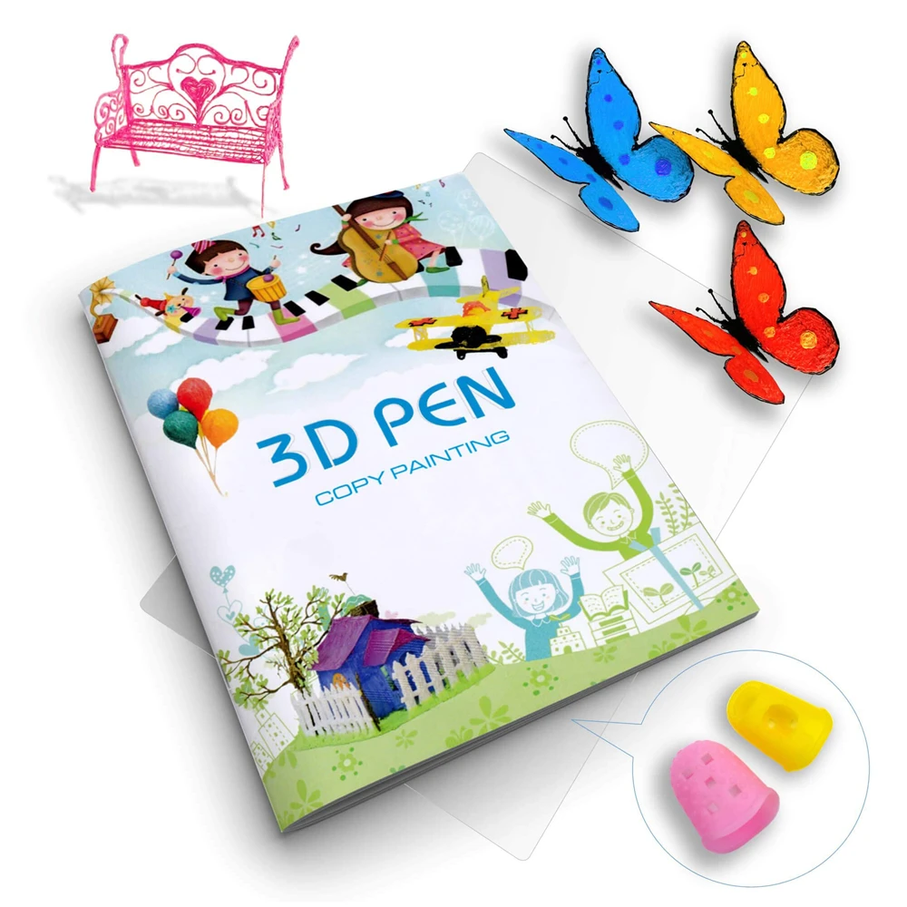 3D-Печать Книга Для Рисования Ручкой Многоразового Использования Красочные 22/40 Узоров Из Плотной Бумаги Прозрачная Пластина Шаблон для Рисования 3D-Ручкой Детские Подарки