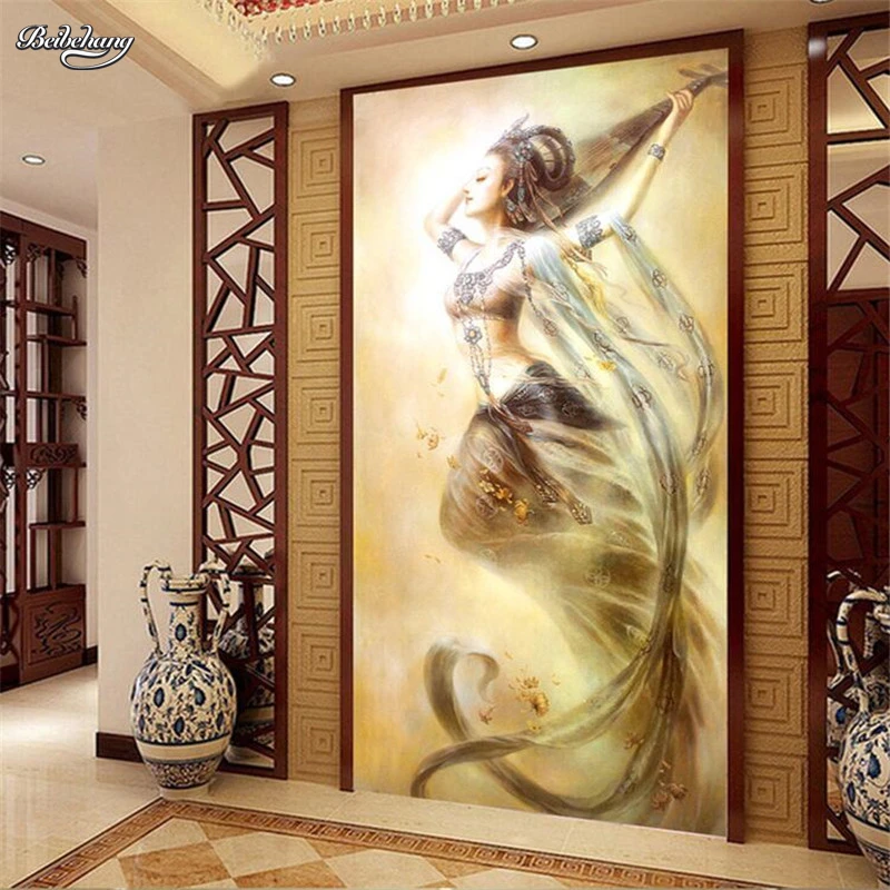 beibehang Пользовательские 3D фотообои Фон для входа в гостиную Feitian fairy tearoom потолочная фреска обои настенная роспись