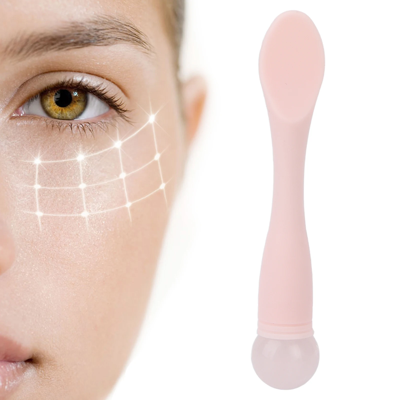 Жадеитовая палочка для массажа глаз Профессиональный силиконовый аппликатор крема для лица и вокруг глаз Лопатка для ухода за кожей