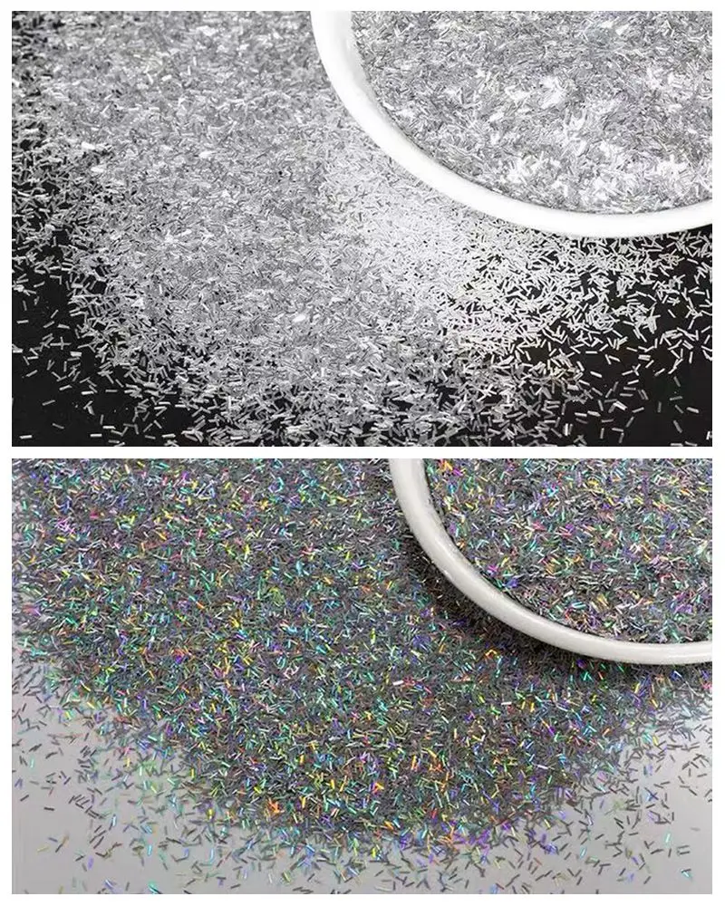 0,2x1 мм Голографические серебряные тонкие полосы Блестящая Пыль для дизайна ногтей Expory Смола DIY Decorate