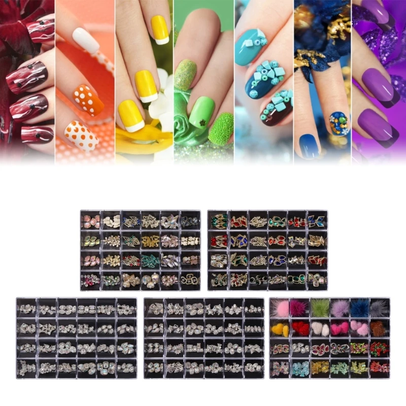 3D Дизайн ногтей Стразы помпоны для ногтей Блестящие бриллианты для ногтей Металлические украшения для ногтей