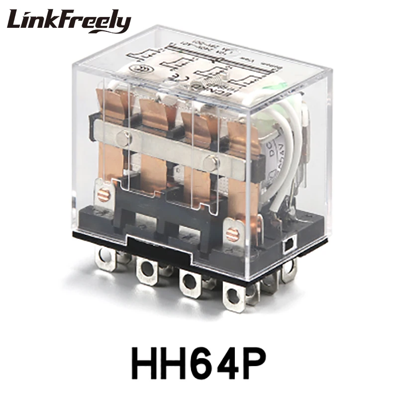 Реле электромагнитной катушки HH64P 380V Micro Mini 10A 14 контактов 4NO + 4NC Общего назначения Среднего напряжения