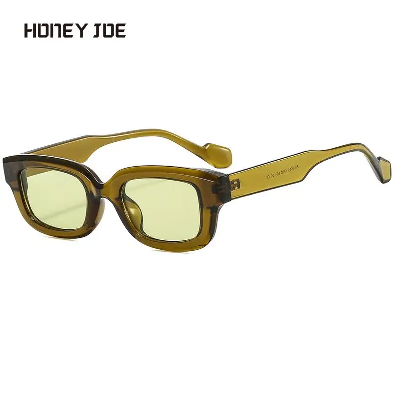 Винтажные маленькие зеленые прямоугольные солнцезащитные очки, женские солнцезащитные очки для пляжного отдыха на открытом воздухе, для покупок на пляже, квадратные солнцезащитные очки UV400