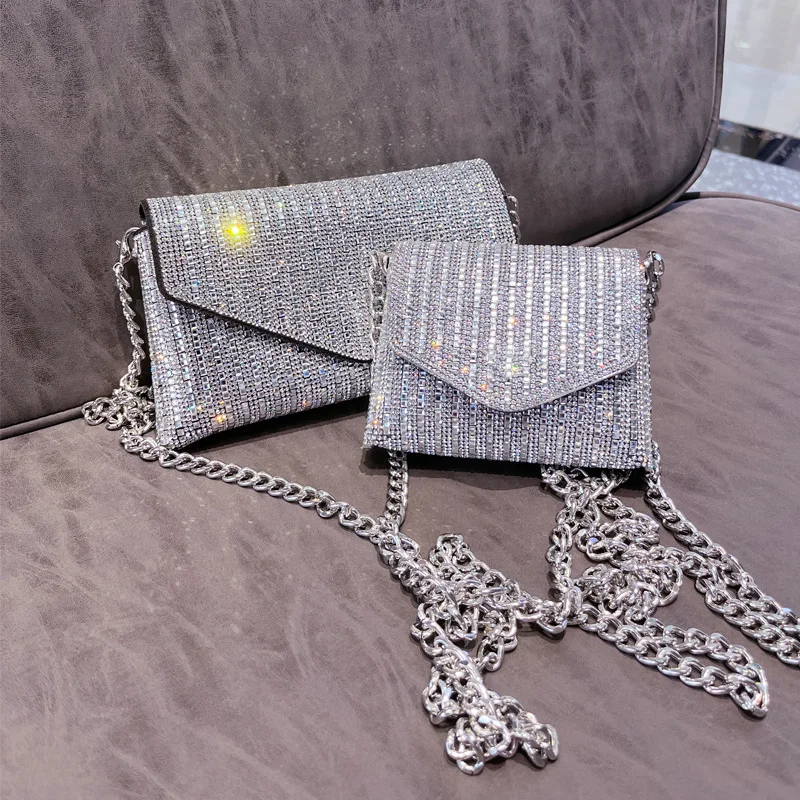 Модные дизайнерские маленькие сумочки и портмоне со стразами, женские сумки через плечо, 2023 Новые вечерние сумки-клатчи высокого качества
