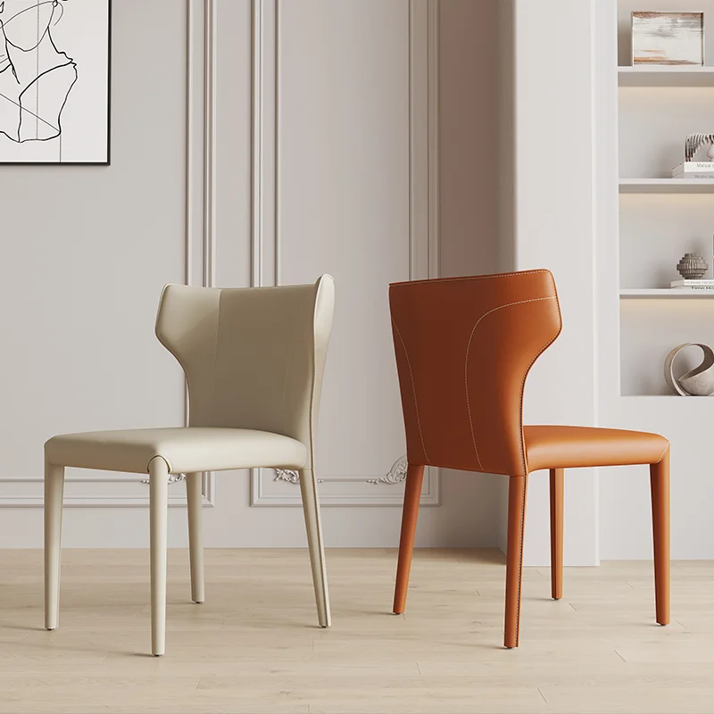 Эргономичные обеденные стулья для спальни, современные Роскошные Уличные кухонные стулья, Кожаная мебель для дома Nordic Articulos Para El Hogar MZYXP