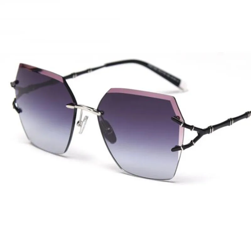 Новый бренд Квадратных бескаркасных поляризованных солнцезащитных очков высокого качества Женские модные Градиентные Солнцезащитные очки для вождения UV400