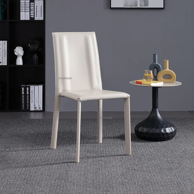 Современные минималистичные обеденные стулья, Кожаное седло в скандинавском стиле, Обеденные стулья для отелей, Ресторанная дизайнерская кухонная мебель Cadeira WZ