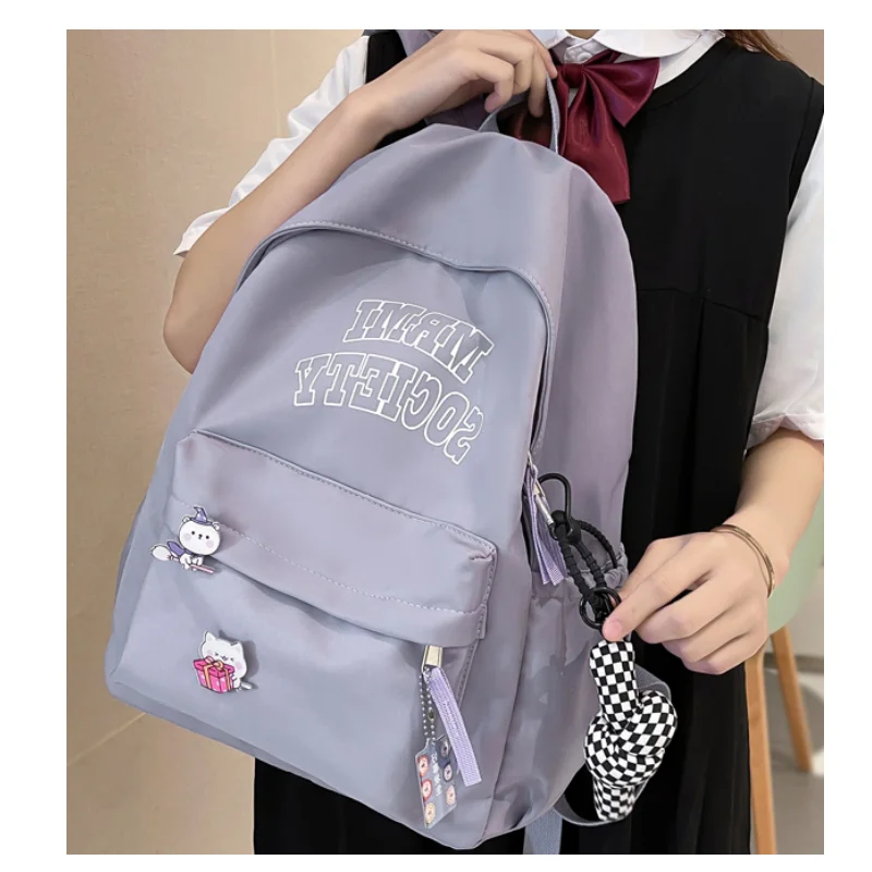 2023 Модный рюкзак для ноутбука для девочек и мальчиков, Школьная сумка для влюбленных, Простой Женский рюкзак с надписью, Женский рюкзак для путешествий Mochila