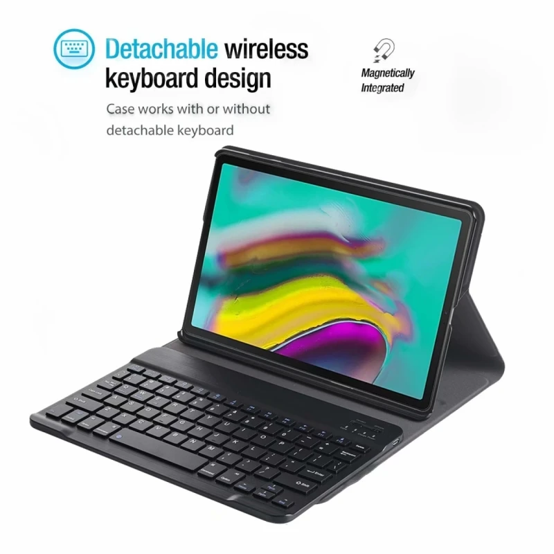 Для Samsung Galaxy Tab S7 и Tab A7 2020 Ультратонкий Съемный Кожаный чехол с Bluetooth-клавиатурой с Подставкой /Функцией сна /Подсветкой
