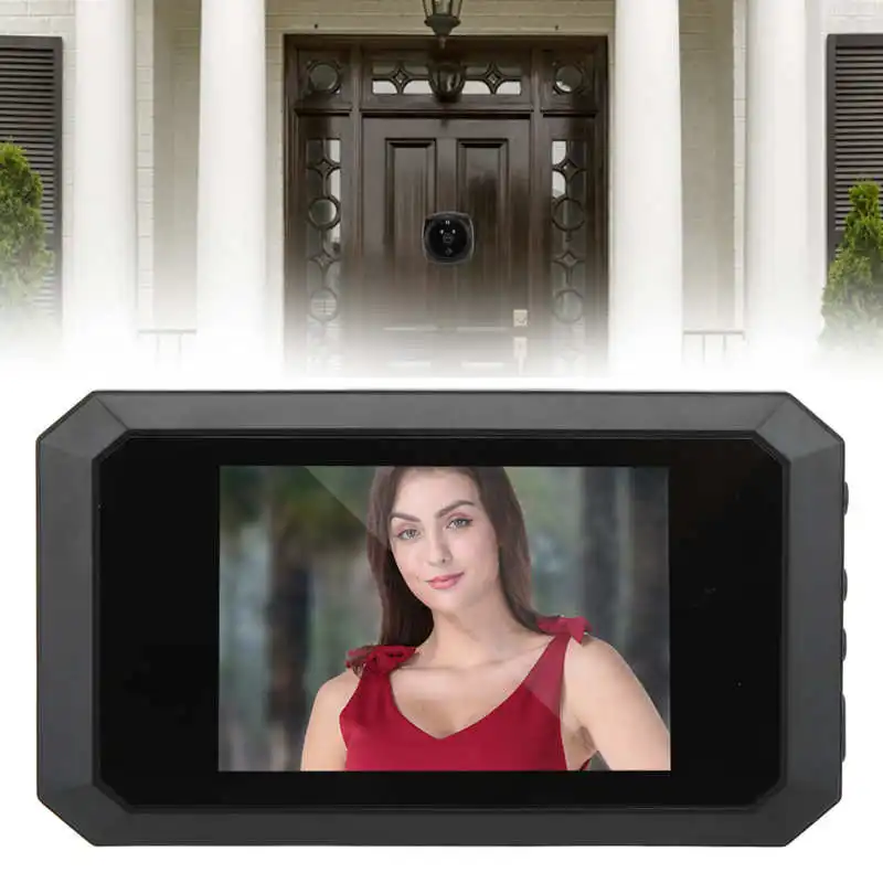 Камера-глазок, дверной звонок, цифровое устройство просмотра, обнаружение движения PIR для обеспечения безопасности дома