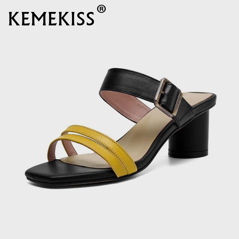 Женские босоножки KemeKiss, обувь на высоком каблуке, Летняя обувь из натуральной кожи, Модные Элегантные вечерние туфли, Размер женской обуви 34-40