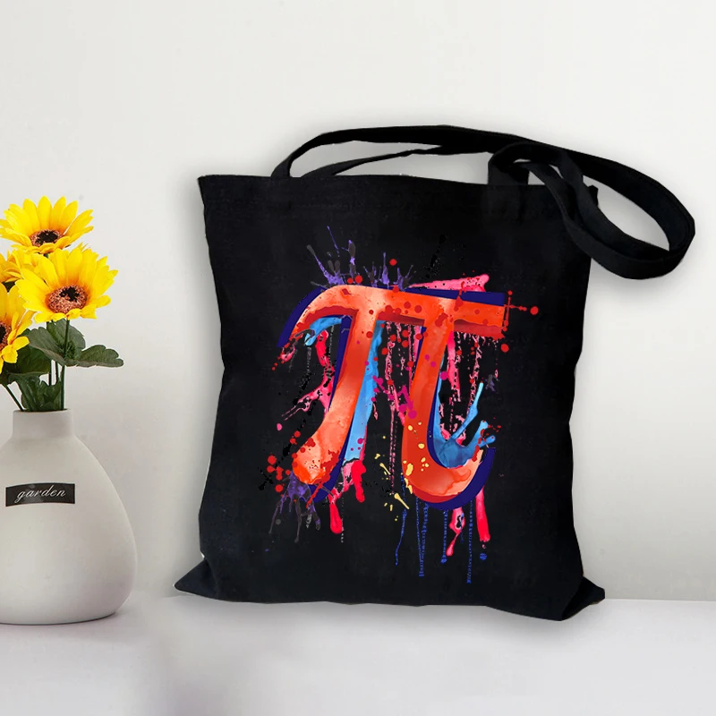 Женские повседневные модные сумки с эмоциональным принтом Pi, красочная сумка для покупок Pi, женские эко-сумки многоразового использования, винтажные сумки через плечо