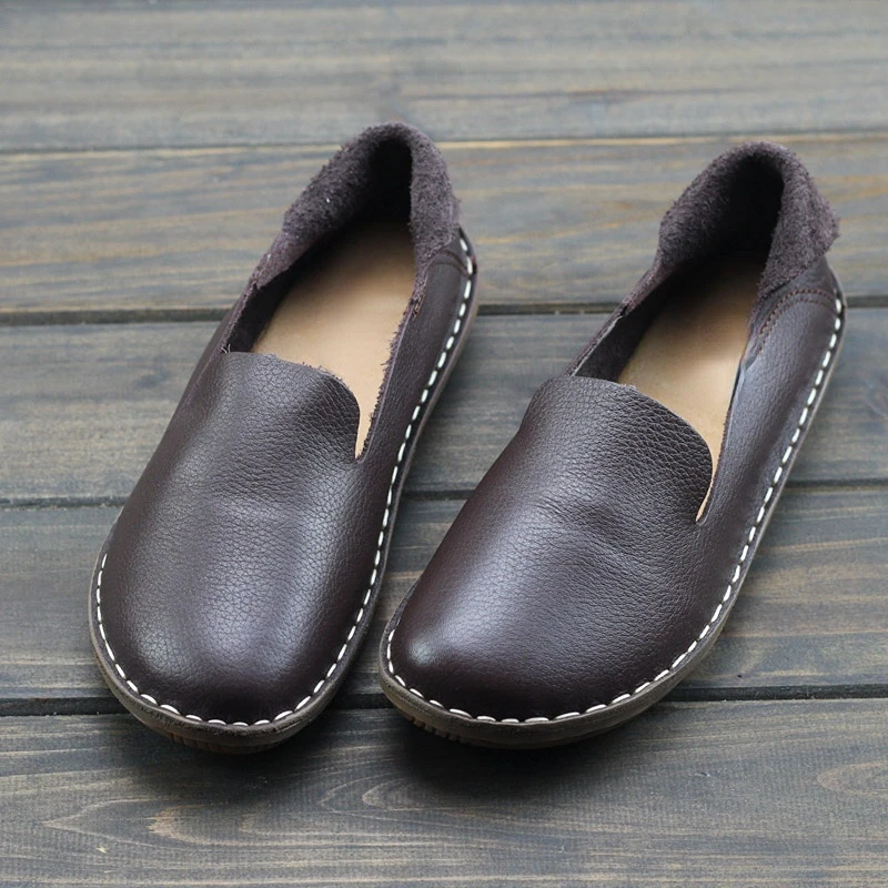 Винтажная оригинальная женская обувь из натуральной кожи, обувь из коровьей кожи, обувь Lefu