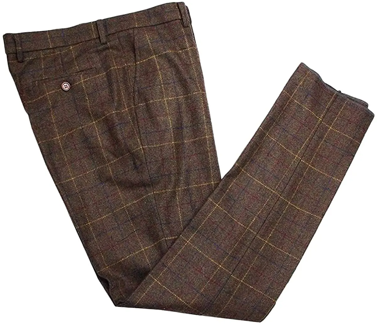 Мужские брюки в клетку Весенне-осенние новые модные узкие брюки Мужские брюки Pantalones
