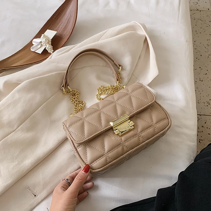 Повседневная женская сумка на цепочке из искусственной кожи, высококачественная женская маленькая сумочка, сумки через плечо, дизайнерские женские сумки, сумка-мессенджер