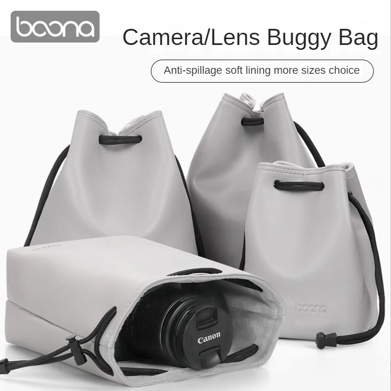 Новая сумка для объектива камеры, сумка из искусственной кожи, водонепроницаемая мягкая сумка для объектива видеокамеры, сумка для Canon Sony, для большинства цифровых зеркальных камер
