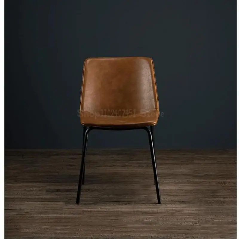 Скандинавский легкий роскошный обеденный стул удобный домашний стул для ресторана в стиле ретро со спинкой простой письменный стул Американская кожа для отдыха