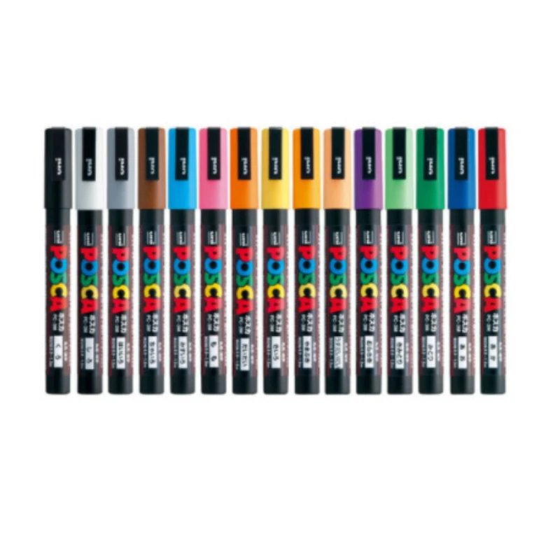 Набор из 17 Цветов Маркеров Uni Posca PC-1M Paint Pen Extra Fine Bullet Tip-0,7 мм POP Advertise Граффити Манга Канцелярские Товары Для Рукоделия