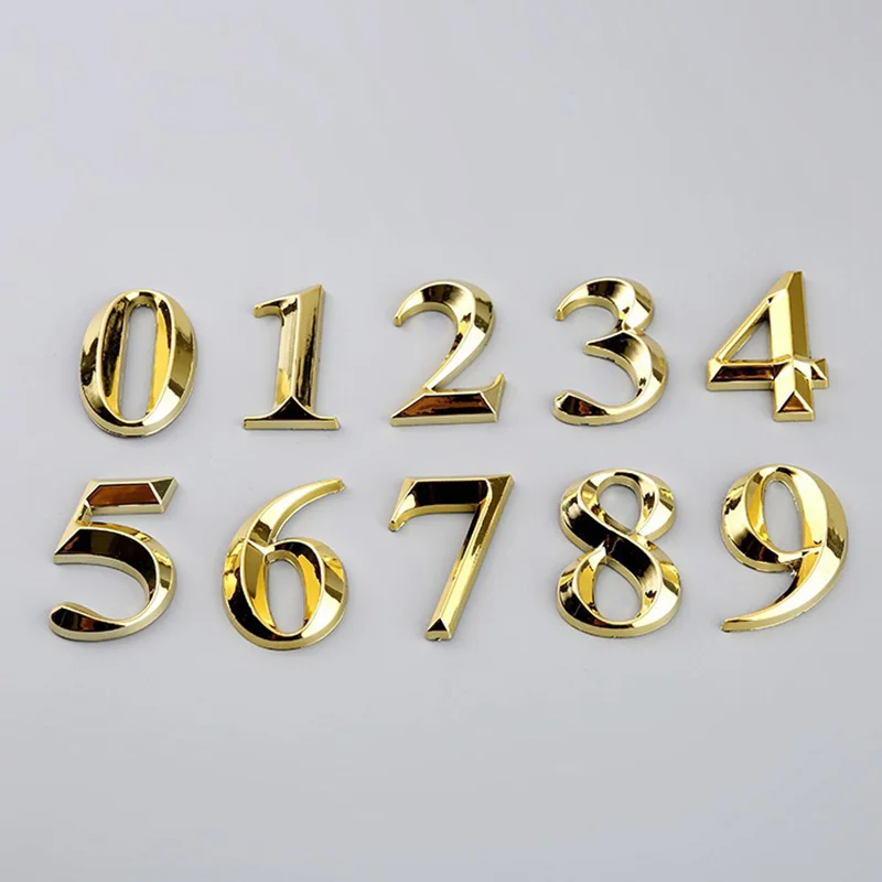 3X5 см 3D Самоклеящаяся современная табличка с номером двери # 0-9, Номер дверной таблички, Номер дома, Цифры адреса двери отеля, Наклейка-вывеска
