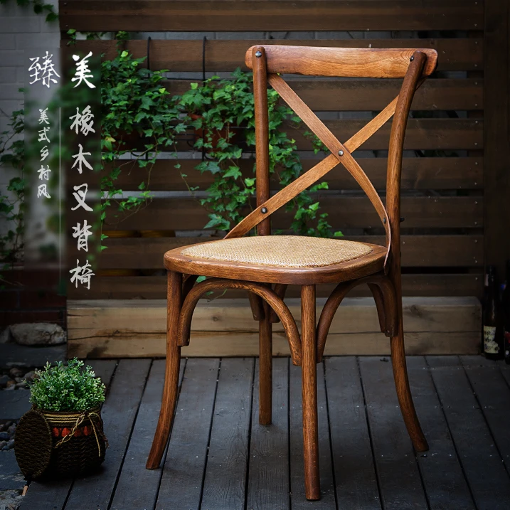 Американский обеденный стул из цельного дерева ретро стул из цельного дерева со спинкой стул с простой спинкой стул с вилкой деревянный табурет Американский обеденный стул