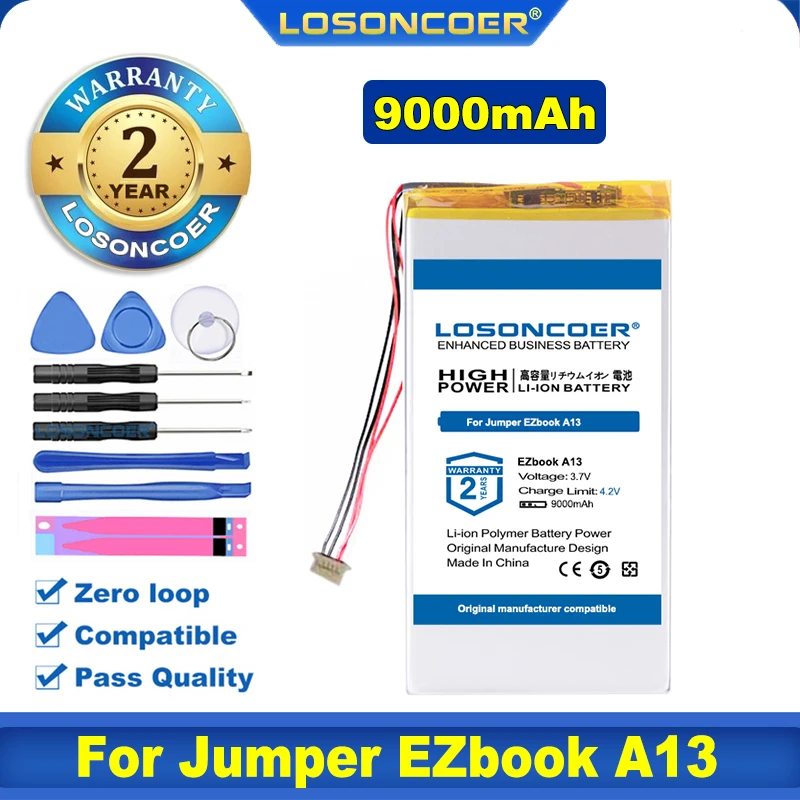 100% Оригинальный LOSONCOER Новый Аккумулятор Емкостью 9000 мАч Для Jumper EZbook A13 Tablet PC Аккумулятор для Ноутбука + Бесплатные инструменты