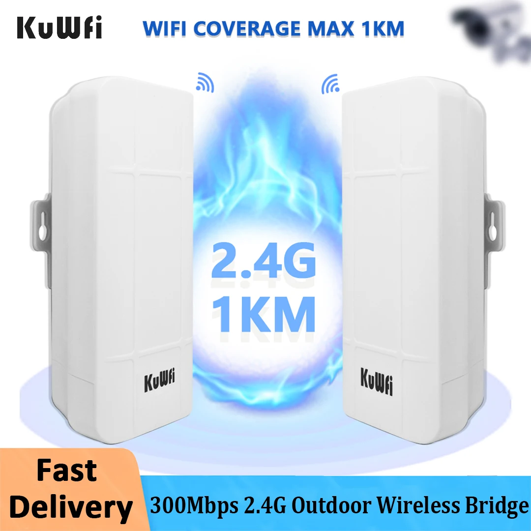 KuWFi Открытый Wi-Fi Маршрутизатор 300 Мбит/с 2,4 G Беспроводной Мост Wifi Ретранслятор Удлинитель На Большие Расстояния Точка-Точка 1 КМ Точка Доступа Для IP-Камер