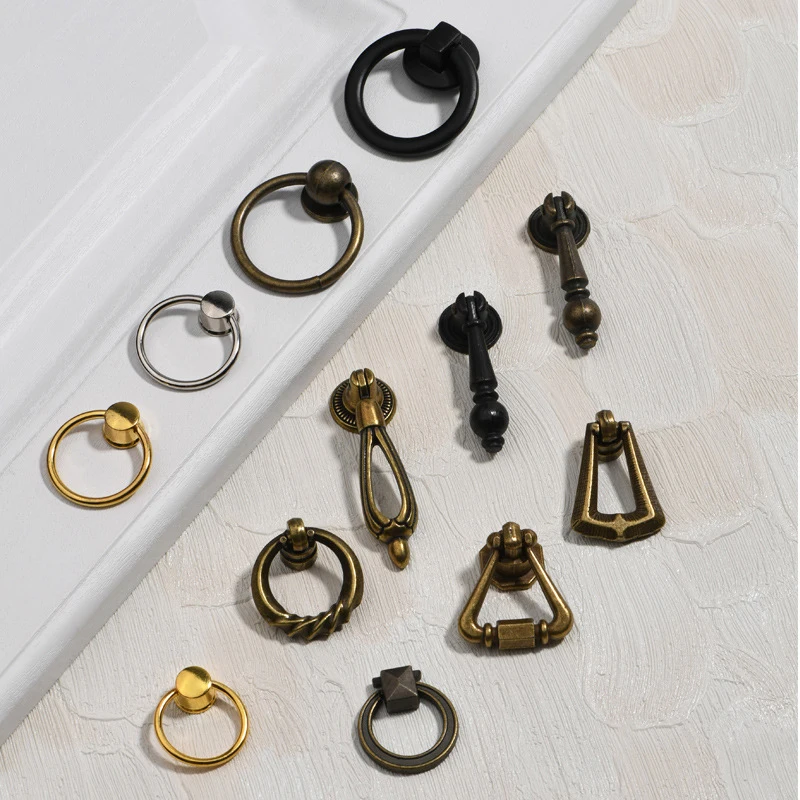Украшение дома Круглое черное подвесное кольцо в европейском стиле круглое выдвижное кольцо для ящика с одним отверстием ручка дверцы шкафа