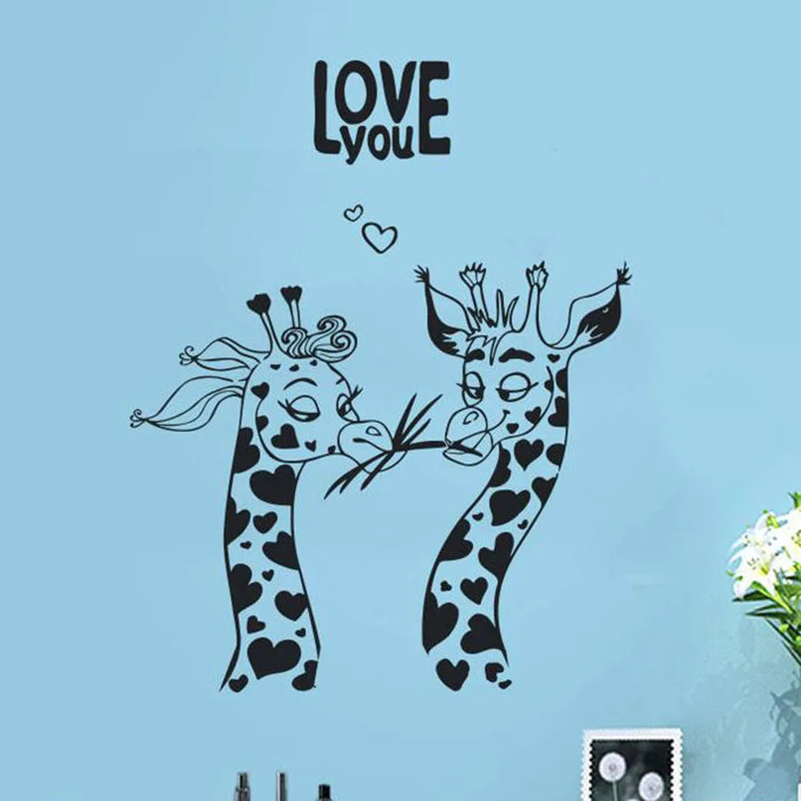 Наклейка на стену с жирафом, Африканские дикие животные, наклейки, Дизайн, Офис, Украшение дома, Виниловая наклейка на стену для спальни, детской комнаты S336