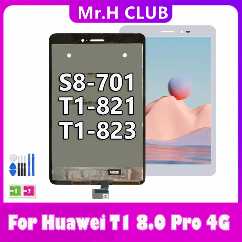 Протестированный НОВЫЙ Для Huawei MediaPad T1 8,0 Pro 4G SS8-701 Сенсорный ЖК-дисплей Дигитайзер T1-821L T1-821W T1-823L T1-823W в сборе